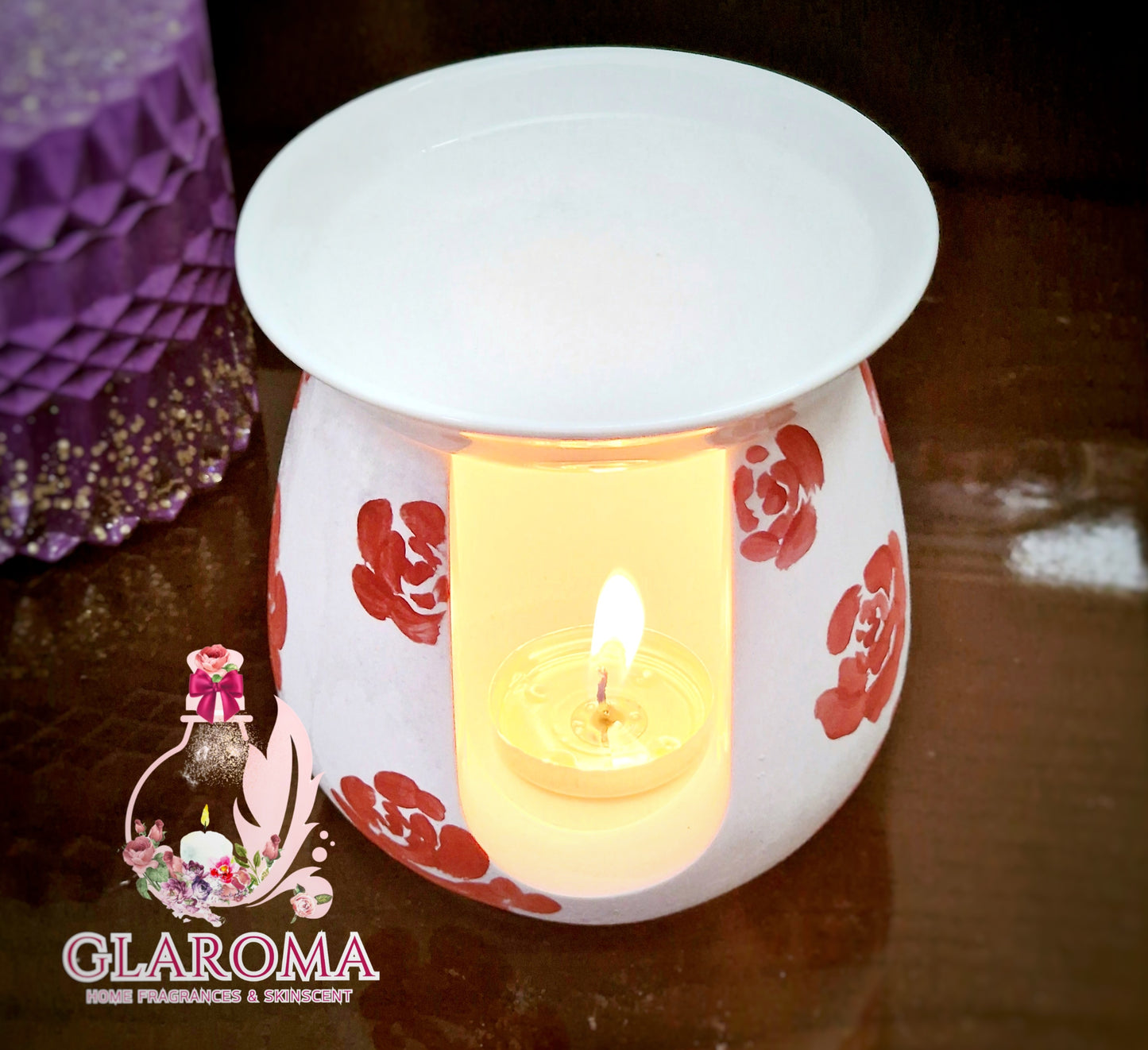 Jesmonite Oil Burner with Ceramic Plate Top