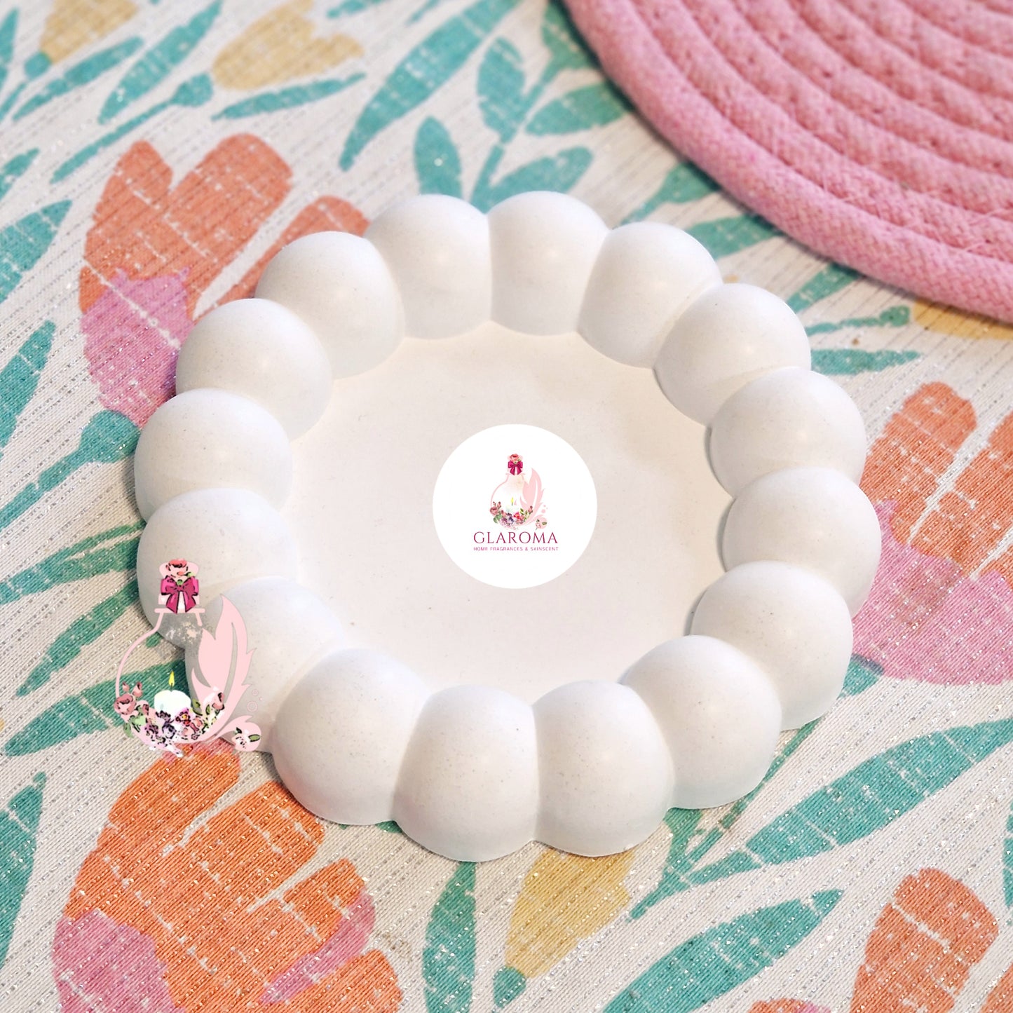 Chunky Floral Jesmonite Tray