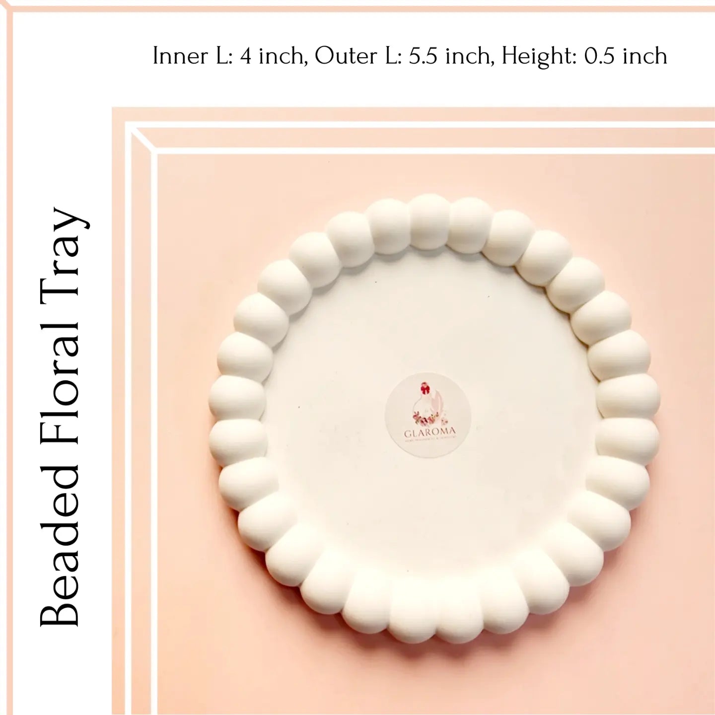 Round Beaded Large Tray