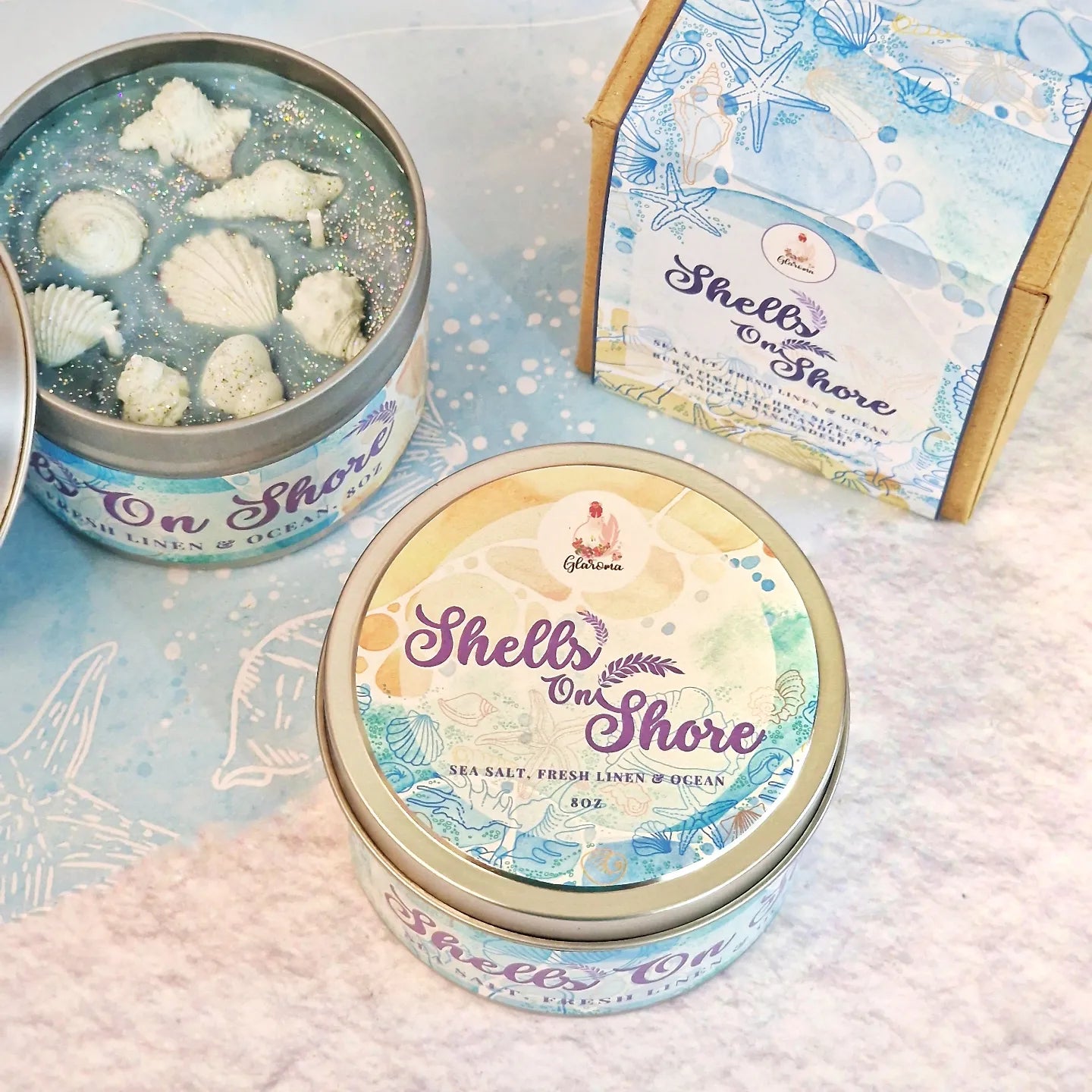 Shells on Shore Scented Tin Candle