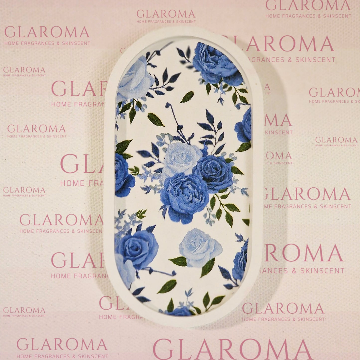 Blue Peony & Roses - Art Deco Tray