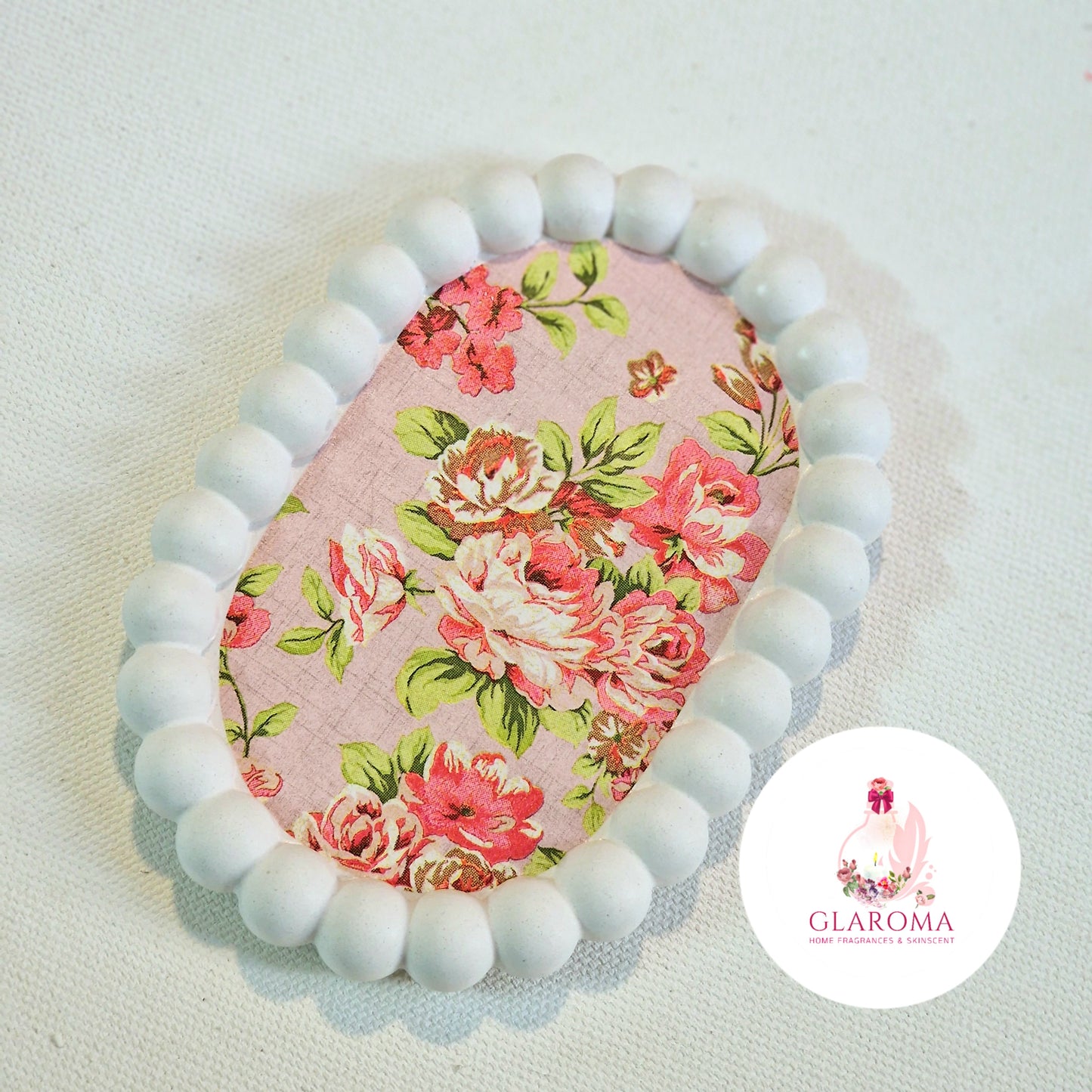 Beaded Floral Story - Art Deco Tray