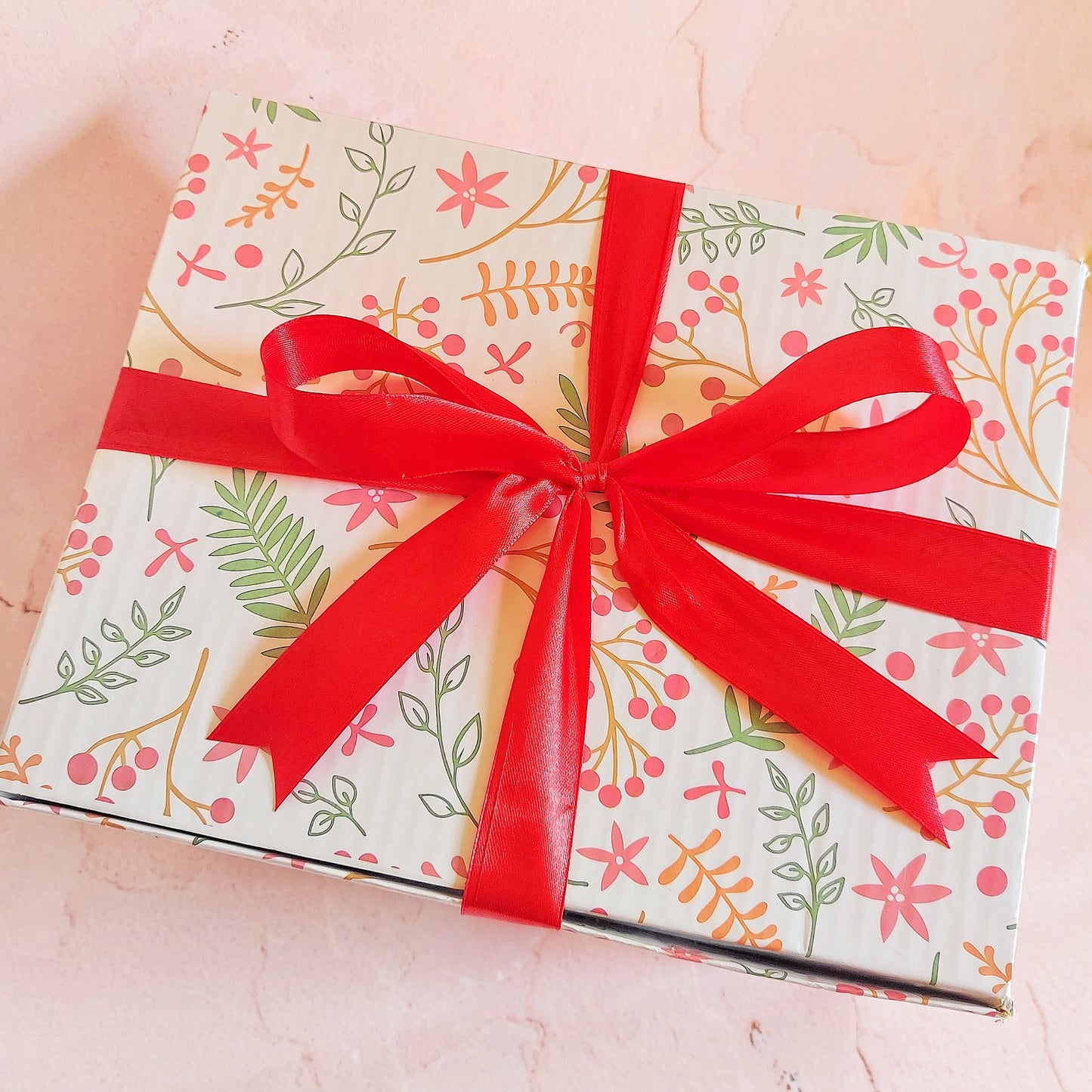 Merry Cherry Red Ribbon Gift Box
