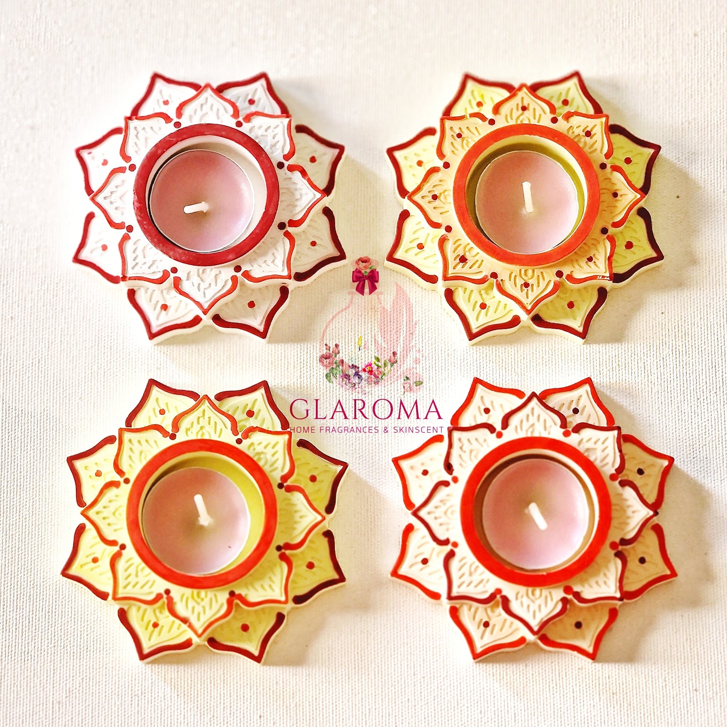 Lotus Layered Tea Candle Tray - Boishakh