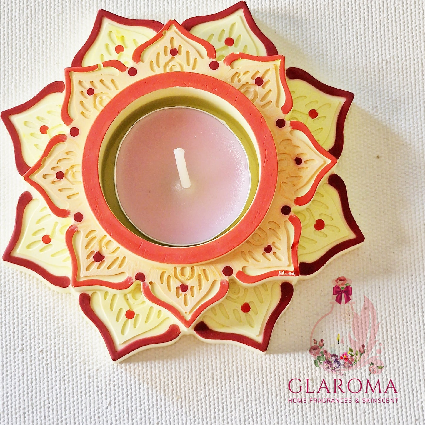 Lotus Layered Tea Candle Tray - Boishakh