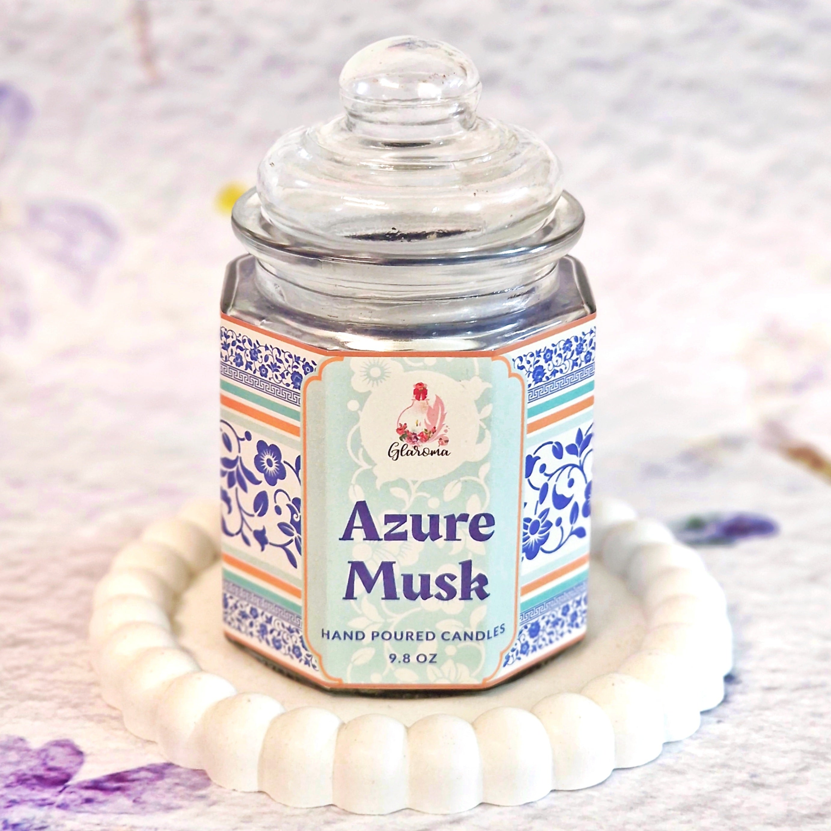 Azure Musk Scented Candle June'23 GLAROMA
