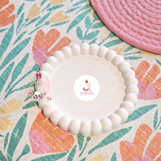 Round Beaded Large Tray