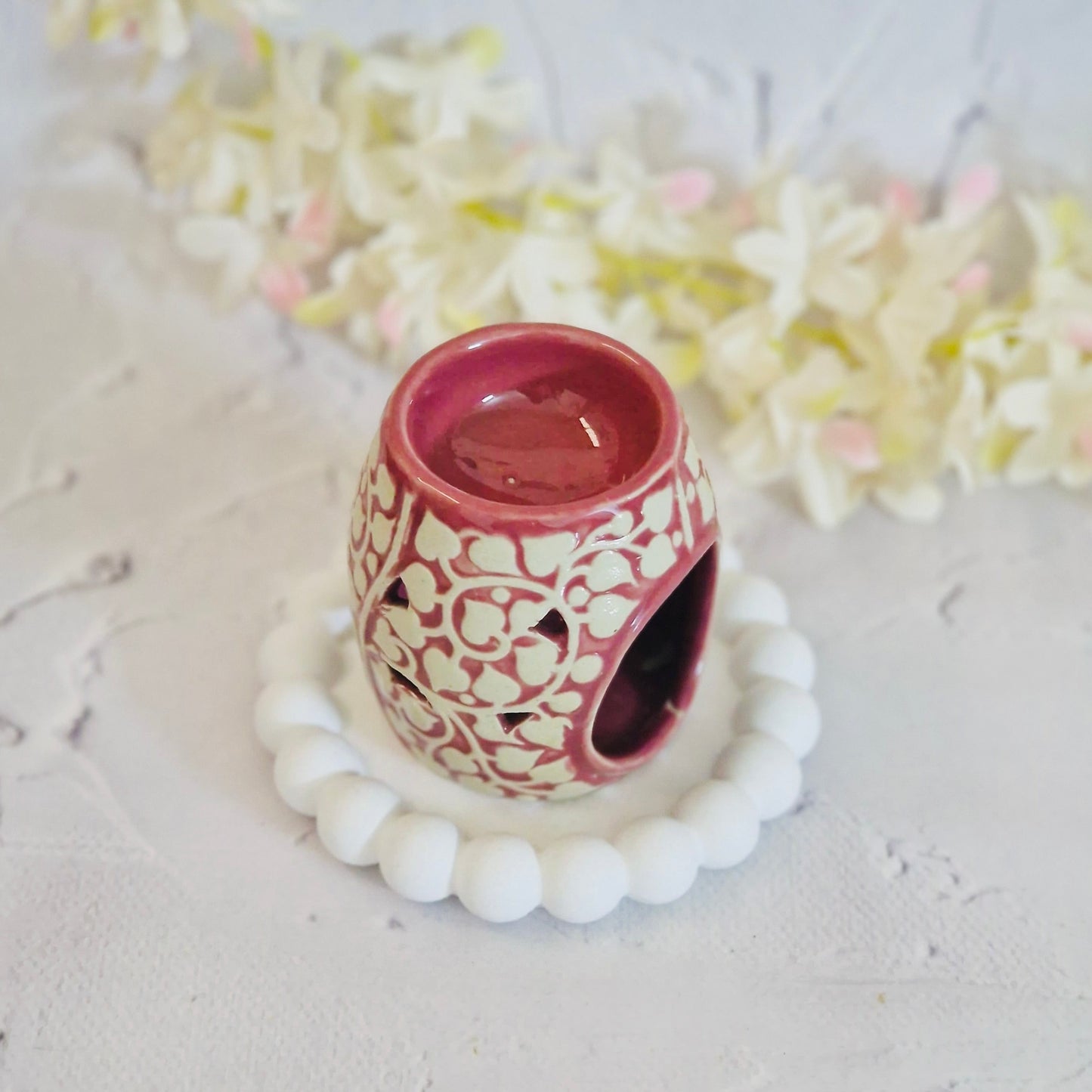 Carved Motif Ceramic Oil Burner