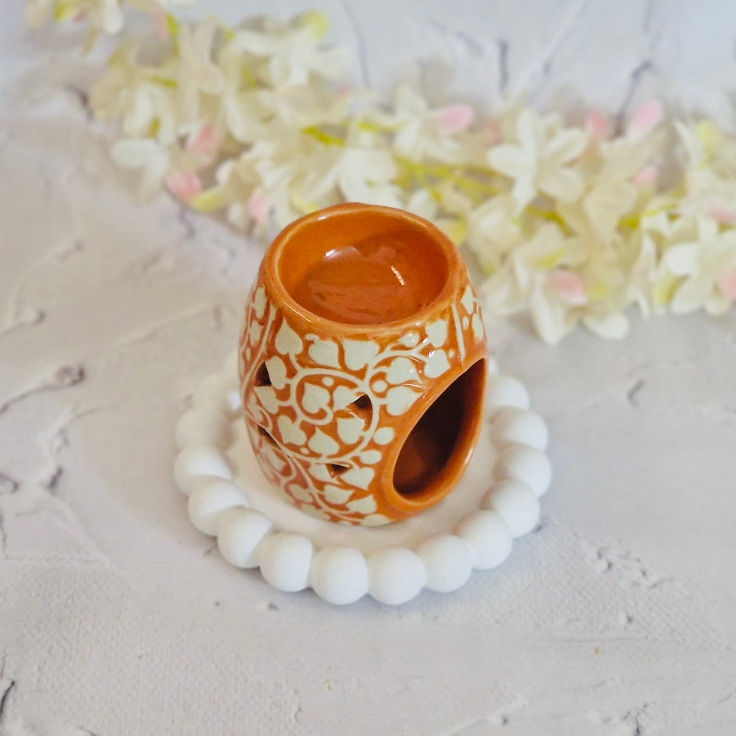 Carved Motif Ceramic Oil Burner