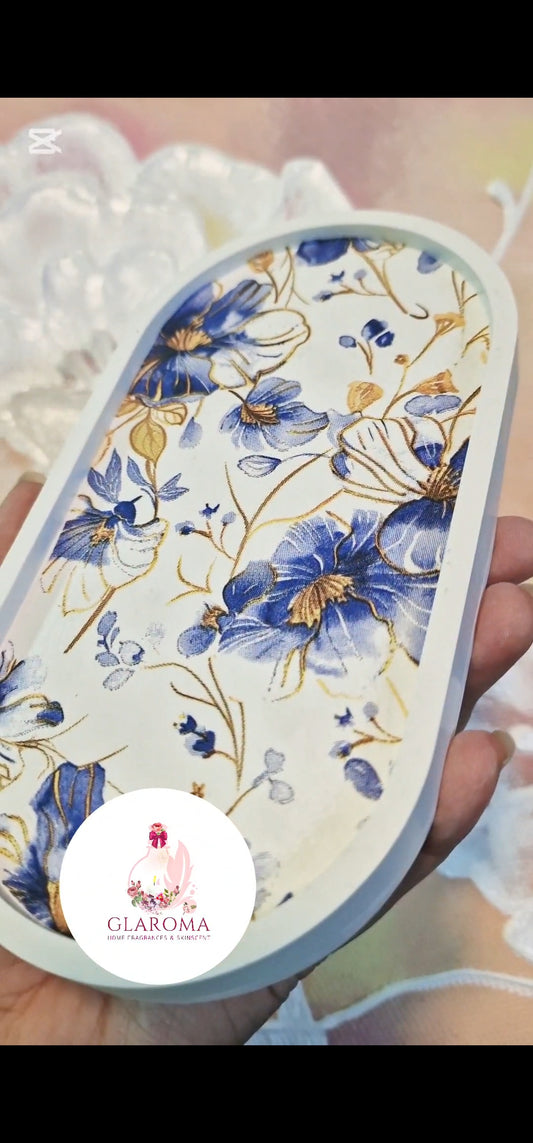 Whimsical Blues - Art Deco Tray