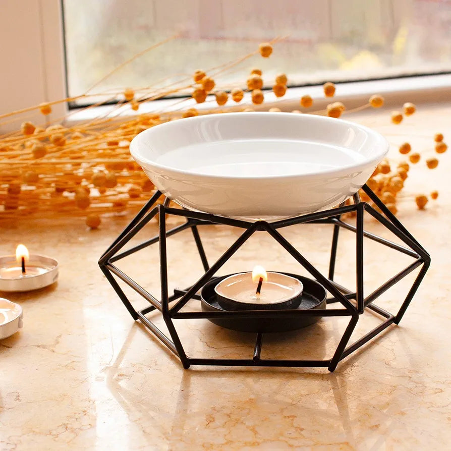 Black Metal Structure & Ceramic Oil Burner