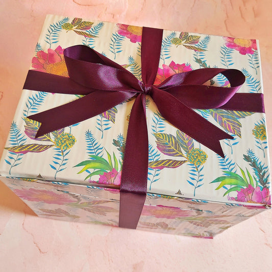 Tropical Purple Ribbon Gift Box